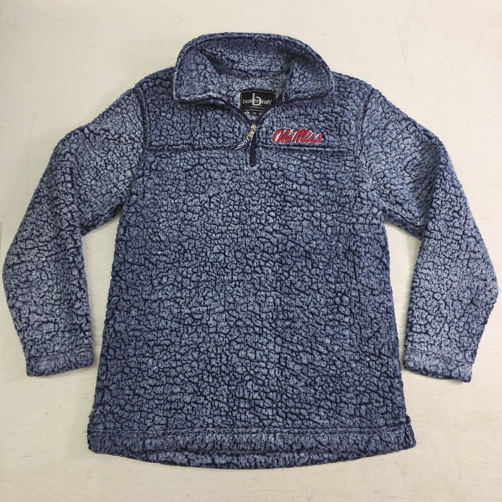 Boxercraft Old Miss Fleece Sherpa‎ 1/4 Zip Pullover Jacket Sweatshirt Sweater M